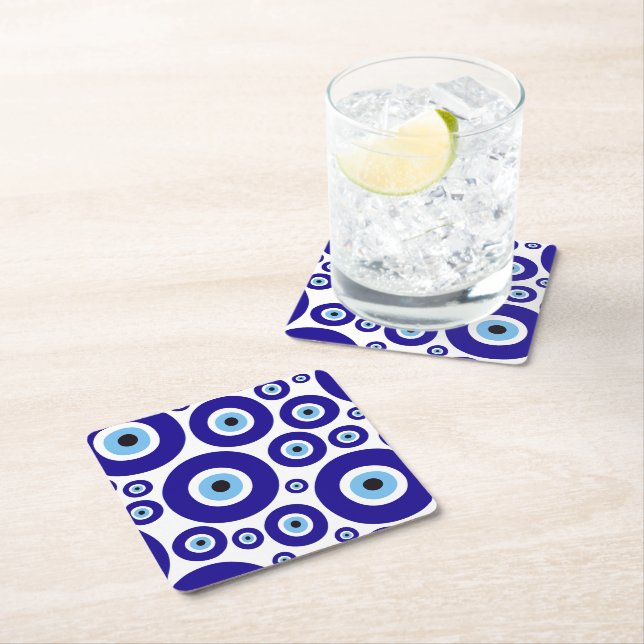 Evil Eye Pattern, Greek Eye, Turkish Eye, Nazar Rechteckiger Pappuntersetzer (Vor Ort)