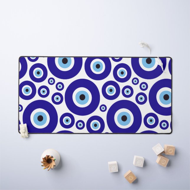 Evil Eye Pattern, Greek Eye, Turkish Eye, Nazar Schreibtischunterlage (Kindertisch)