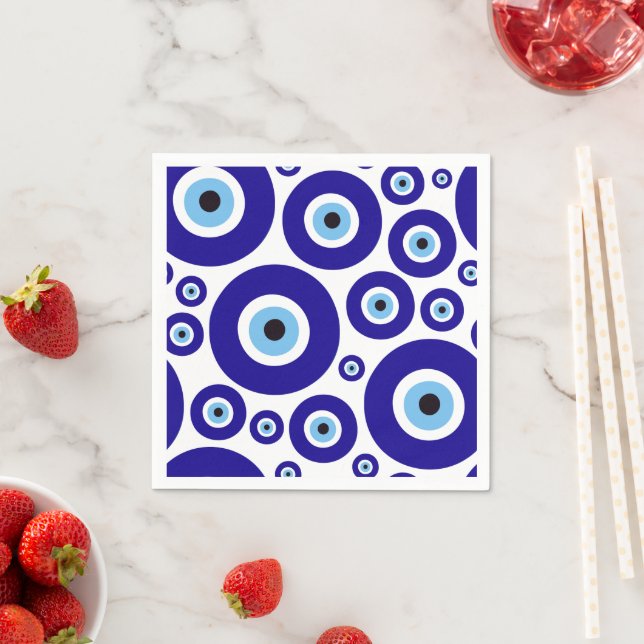 Evil Eye Pattern, Greek Eye, Turkish Eye, Nazar Serviette (Beispiel)