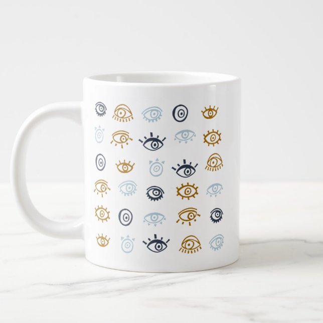 Evil Eye Pattern Jumbo-Tasse (Links)
