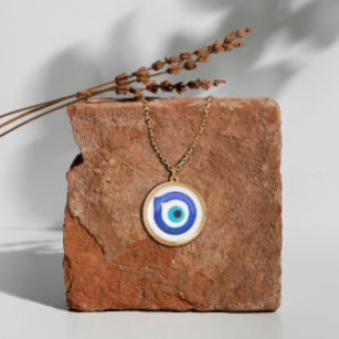 Evil Eye Pendant Necklace Mati Nazar Amulet Vergoldete Kette