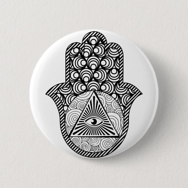 Evil Eye Protection Hamsa Button (Vorderseite)