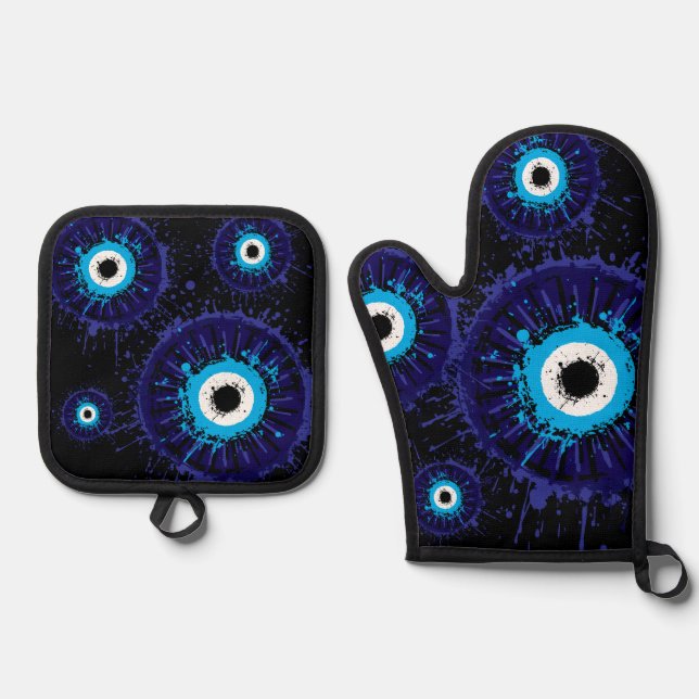 Evil Eye Protection iPhone / iPad case Ofenhandschuh & Topflappen-Set (Vorderseite)