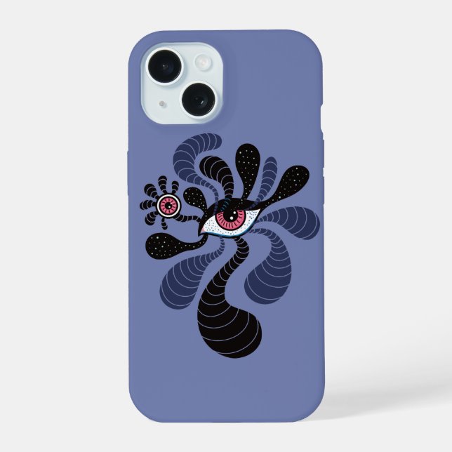 Evil Eye Psychedelic Halluction Trippy Art iPhone 15 Hülle (Rückseite)