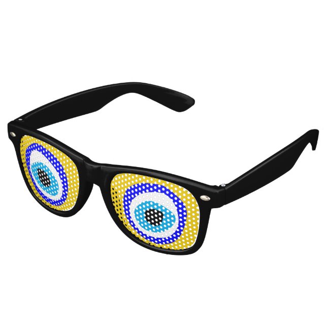 Evil Eye retro Shades Amulet / Fun Party Sonnenbri Partybrille (Schrägansicht)