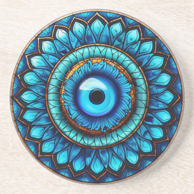 Evil Eye Sandstone Untersetzer (Vorne)