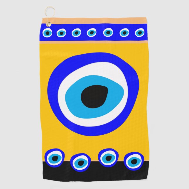 Evil Eye Talisman & Arabic Amulet /Türkisch, Griec Golfhandtuch (Vorderseite)