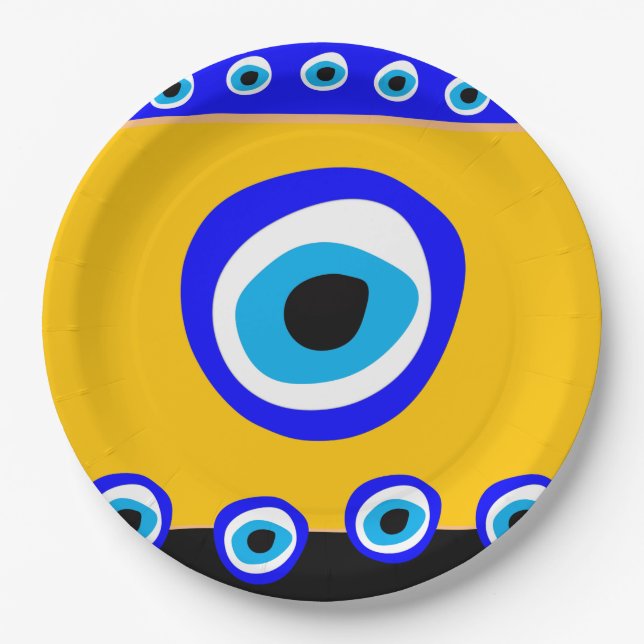 Evil Eye Talisman & Arabic Amulet /Türkisch, Griec Pappteller (Vorderseite)