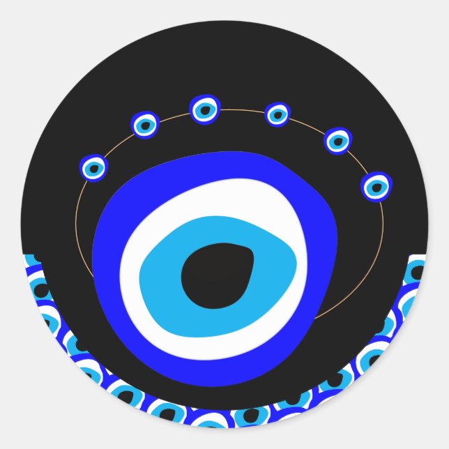 Evil Eye Talisman & Arabic Amulet /Türkisch, Griec Runder Aufkleber (Vorderseite)