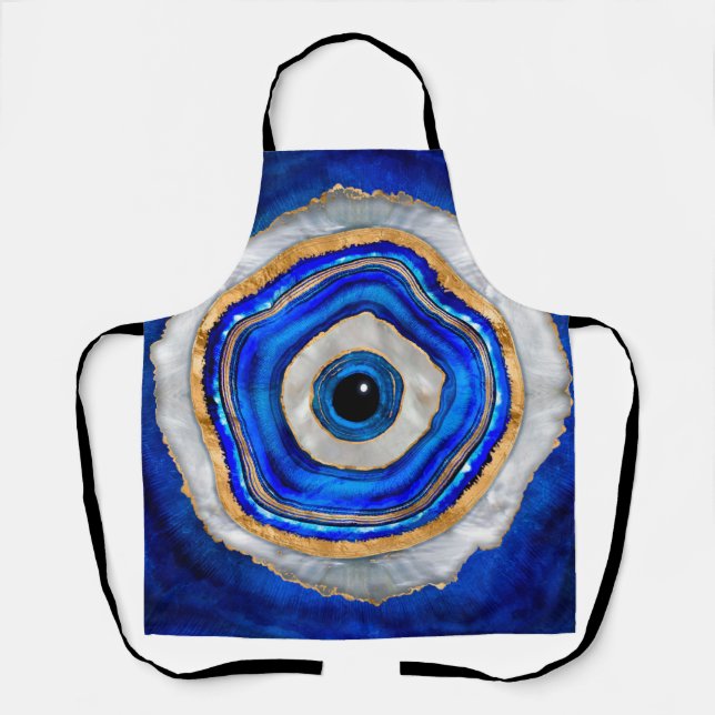 Evil Eye Watercolor agate and gold Schürze (Vorderseite)