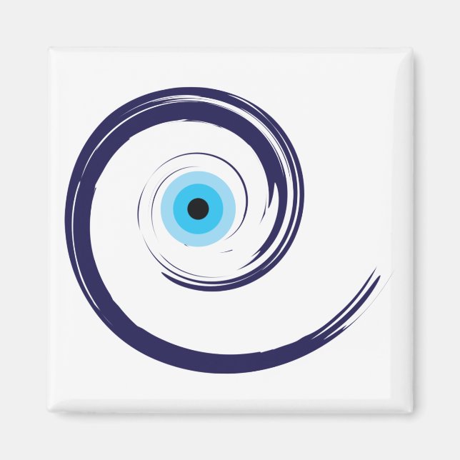 Evil EyeEvil Eye Artistic Blau Griechisch Magnet (Vorne)