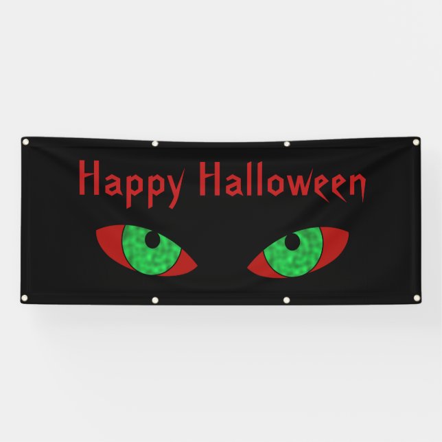 Evil Eyes Happy Halloween Banner (Horizontal)