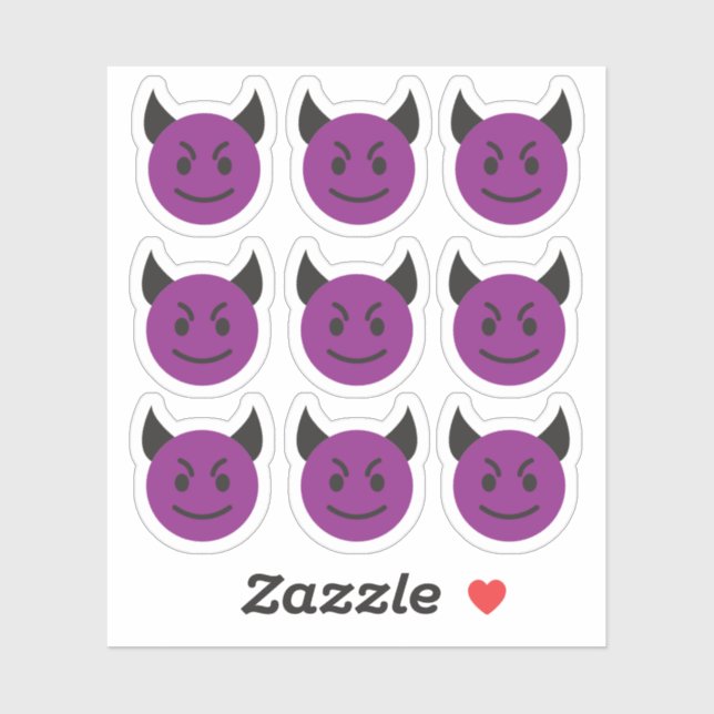 Evil Face Devil Emoticon Stickers Aufkleber (Blatt)