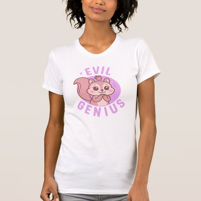 Evil Genius | Cute Squirrel Cartoon T-Shirt (Vorderseite)