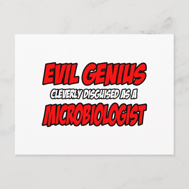Evil Genius...Mikrobiologe Postkarte (Vorderseite)