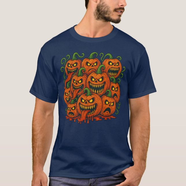 Evil Grin Pumpkin Horde T-Shirt (Vorderseite)