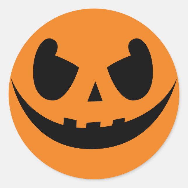 Evil Grinning Pumpkin Face Sticker (Vorderseite)