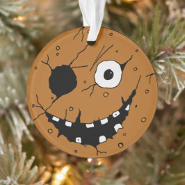 Evil Horror Gingerbread Man Face Tree Ornament