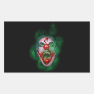 Evil Joker Clown Face Rechteckiger Aufkleber