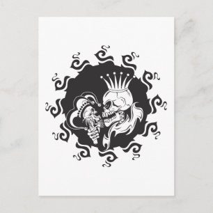 Evil King Skull Postkarte