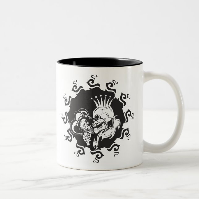 Evil King Skull Zweifarbige Tasse (Rechts)