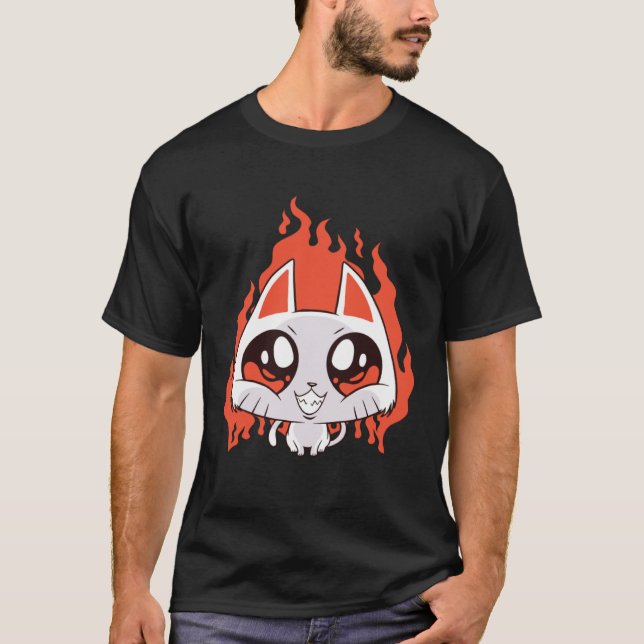 Evil Kitten Grunge Aesthetic E Girl Soft Goth Cat T-Shirt (Vorderseite)