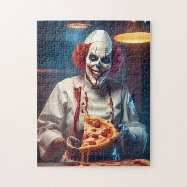 Evil Koch Clown Melting Pizza Beängstigend Skeleto (Vertikal)