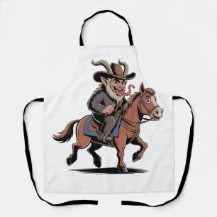 EVIL Krampus Christmas Cowboy Horse Western Xmas Schürze