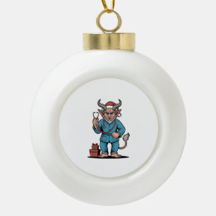 Evil Krampus Nurse Scrubs Pflege Weihnachten Keramik Kugel-Ornament