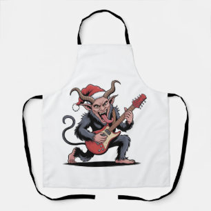 Evil Krampus spielt Gitarre Electric Music Xmas Schürze