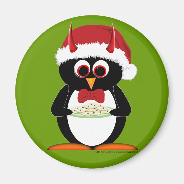 Evil Penguin Kleine Geschenk Magnete Magnet (Vorne)