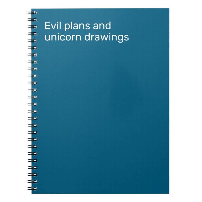 Evil plans and unicorn drawings notizblock (Vorderseite)
