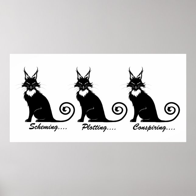 Evil Plotting Cat Trio Poster (Vorne)