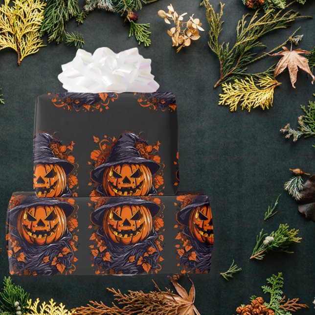 Evil Pumpkin Hexe Geschenkpapier (Von Creator hochgeladen)