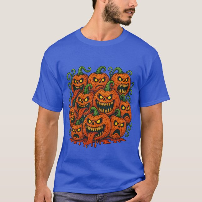 Evil Pumpkin Horde Halloween T-Shirt (Vorderseite)