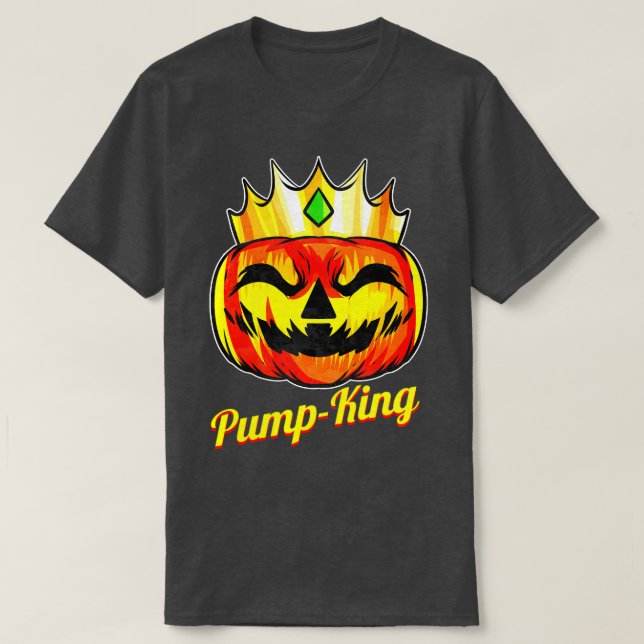 Evil Pumpkin King Pump King mit Kronen Halloween T-Shirt (Design vorne)