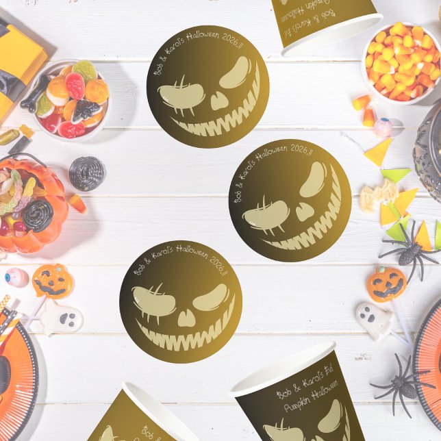 Evil Pumpkin Smile Halloween-Party Runder Pappuntersetzer (Evil Pumpkin Smile Halloween Party Round Paper Coaster)