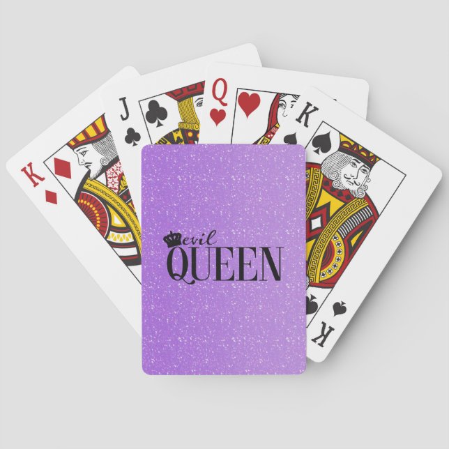 EVIL QUEEN Crown Lila Glitzer Glam Spielkarten (Rückseite)