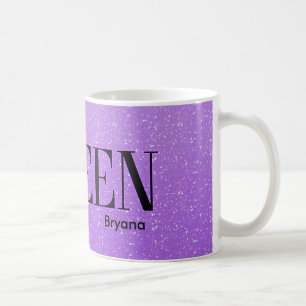 Evil Queen Lila Glitzer Glam Kaffee Tasse