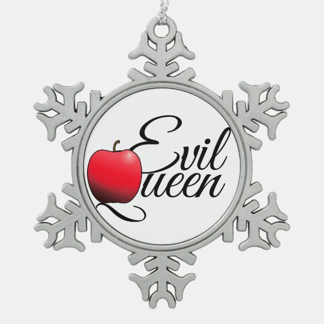Evil Queen Red Apple Schneeflocken Zinn-Ornament (Vorderseite)