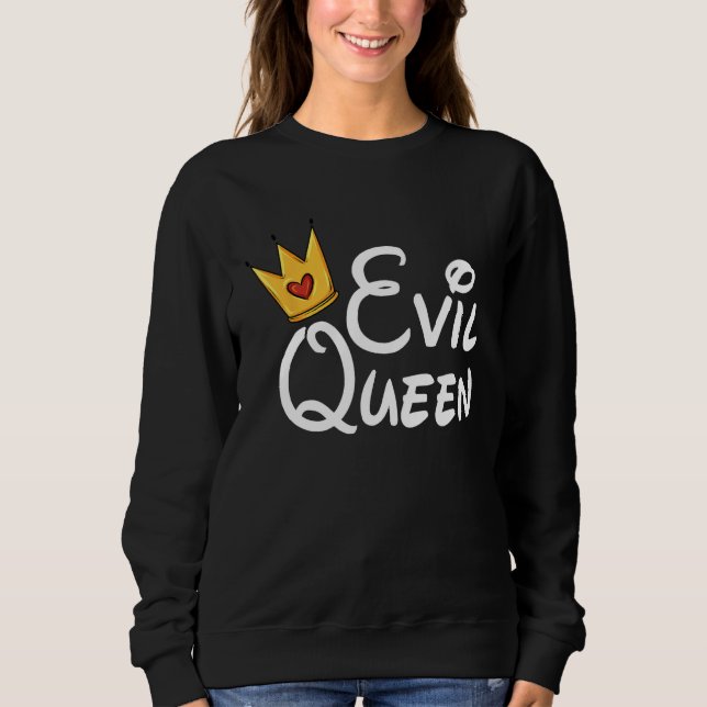 Evil Queen With Crown Black Halloween Costume Funn Sweatshirt (Vorderseite)