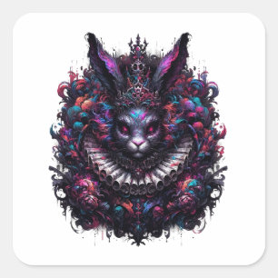 Evil Rabbit Quadratischer Aufkleber