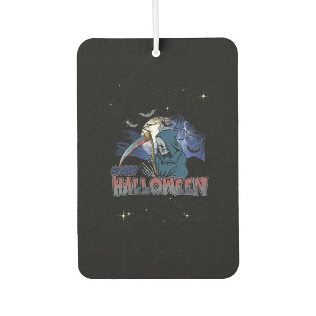 Evil Skeleton in Scary Dark Night Halloween Autolufterfrischer (Vorderseite)