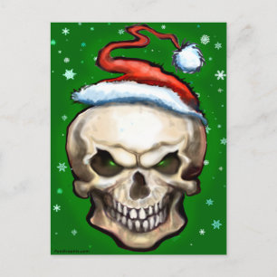 Evil Skull Christmas Feiertagspostkarte