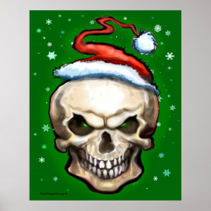 Evil Skull Christmas Poster