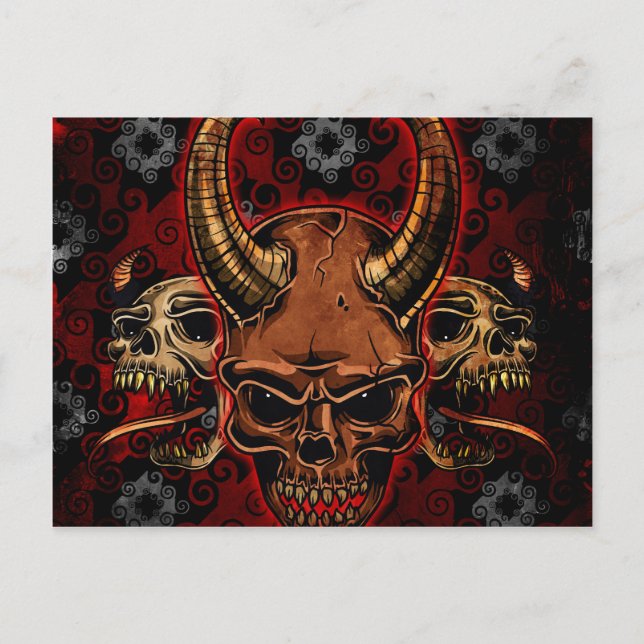 Evil Skulls Postkarte (Vorderseite)
