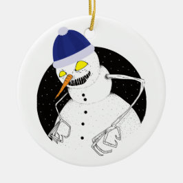 Evil Snowman Keramik Ornament