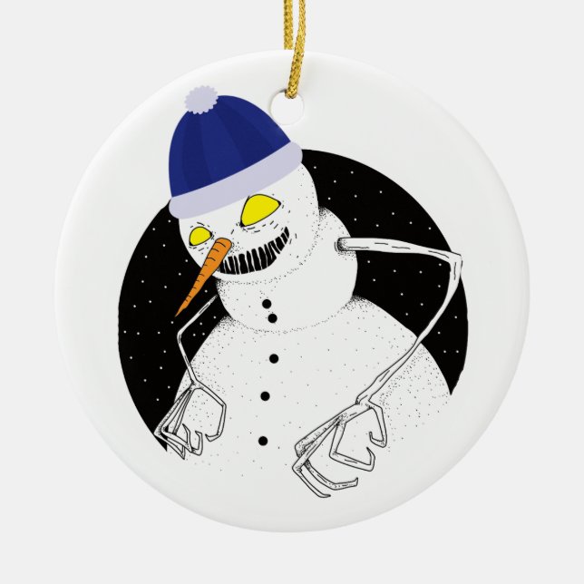 Evil Snowman Keramik Ornament (Vorne)