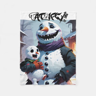 Evil Snowman und Snowson Fleece Blanket
