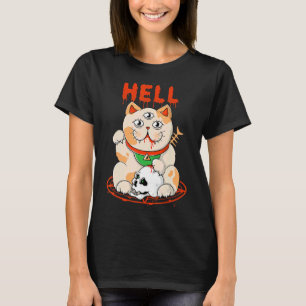 Evil Three Mit Augen Cat Devil Occult Satanic Pent T-Shirt